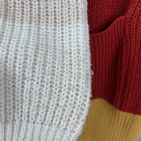 Lara Fashion Size L / XL Cardigan Sweater Long Rainbow Striped Open Front Knit - Picture 4 of 9